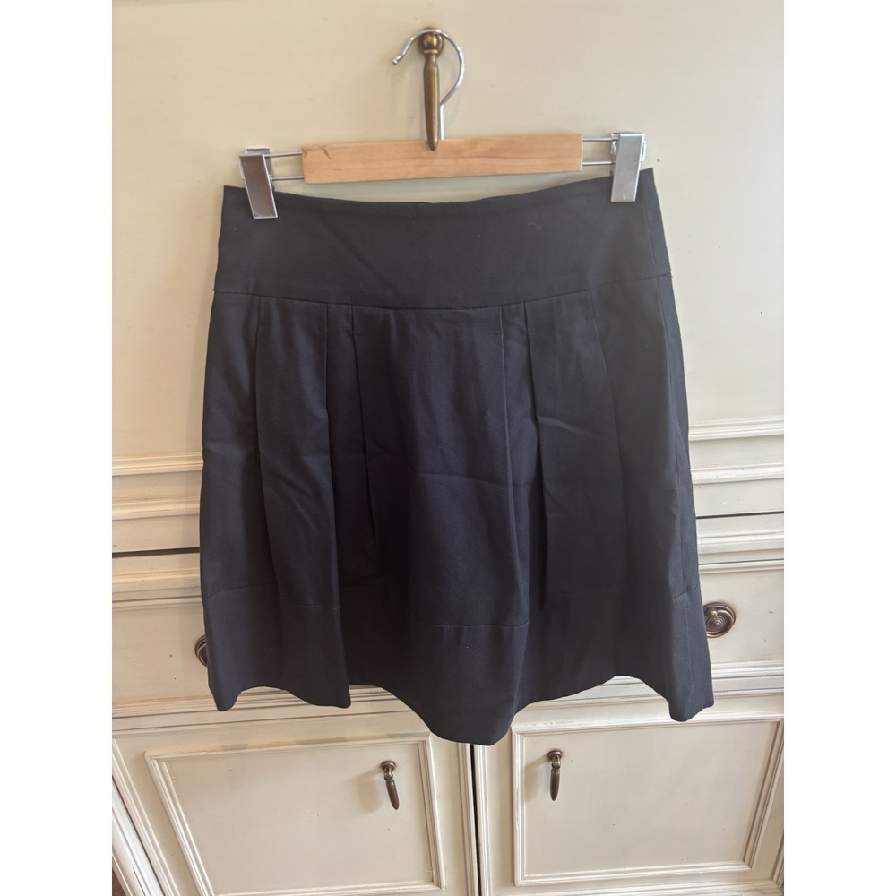 Vince Black Pleated Cotton High Waisted Skirt Made USA Size 2 Above‎ Knee Career